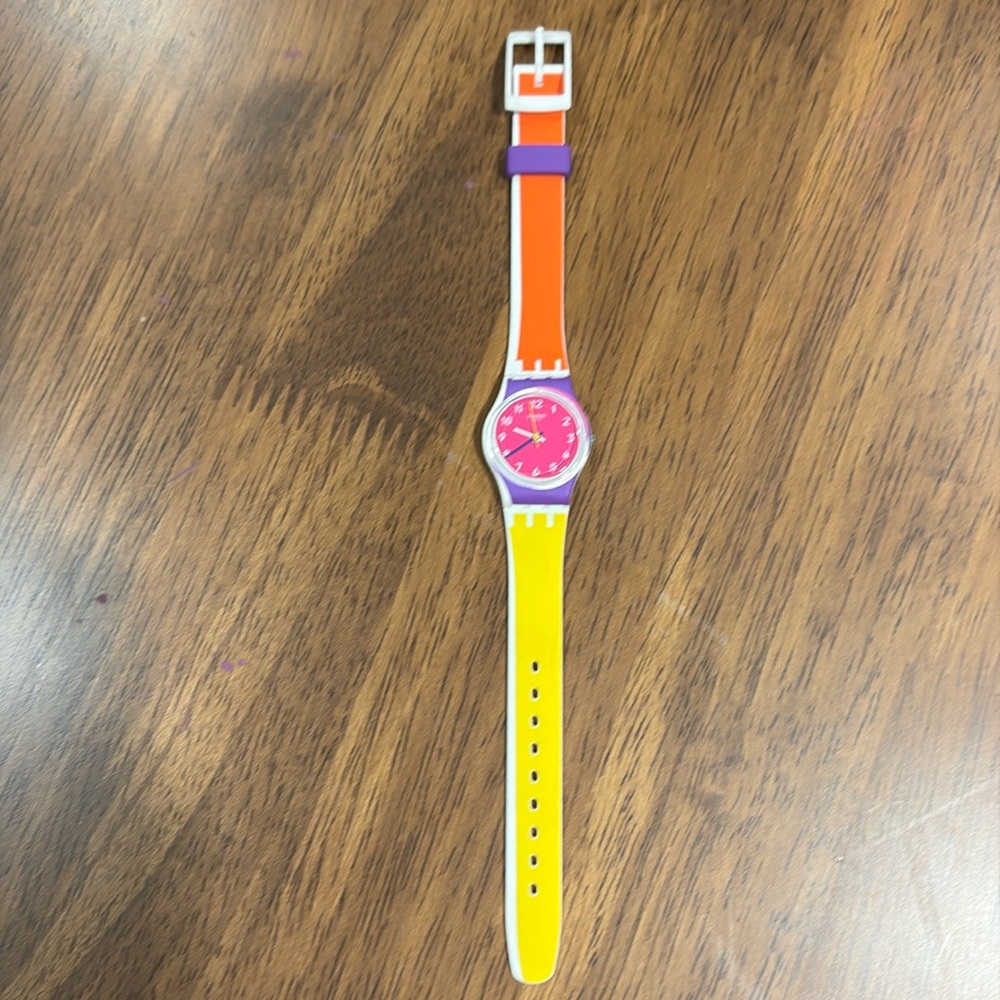 Colorful Women's Swatch with Pink Dial